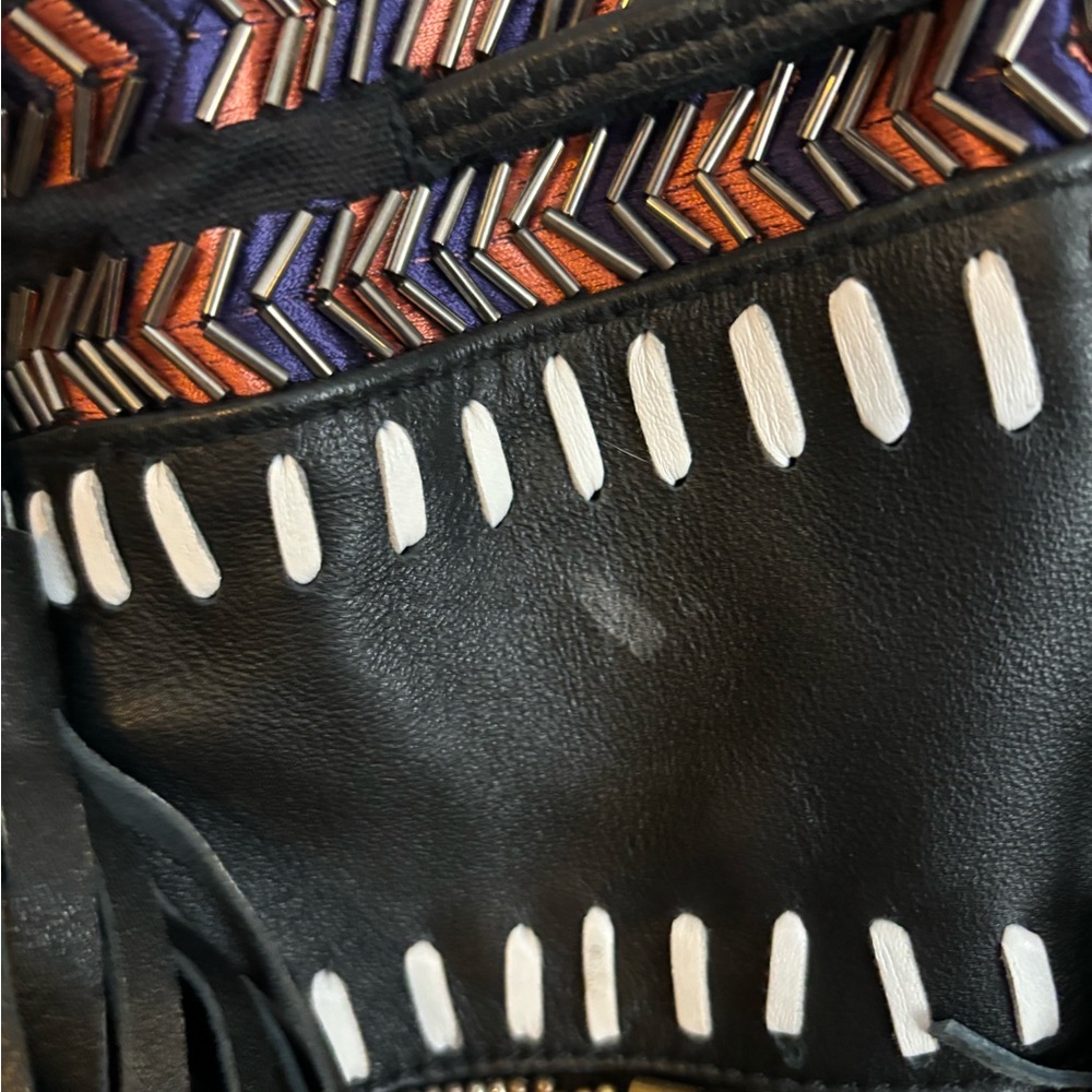 Anthropologie Black and Gold Embroidered Shoulder Bag - Picture 9 of 11